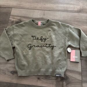 Wicked 'Defy Gravity' Olive Green Sweater 4T NWT